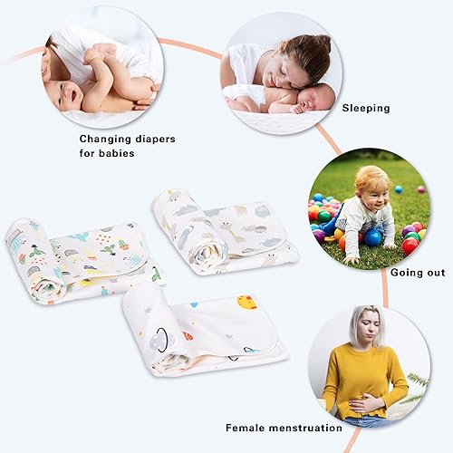 Baby Portable Changing Pad Waterproof Diaper Changing Mat Travel 3 Pack Washable Mattress Pad Reusable Under Pads Changing Pad Liners 22' x 27.5' - Jamouz