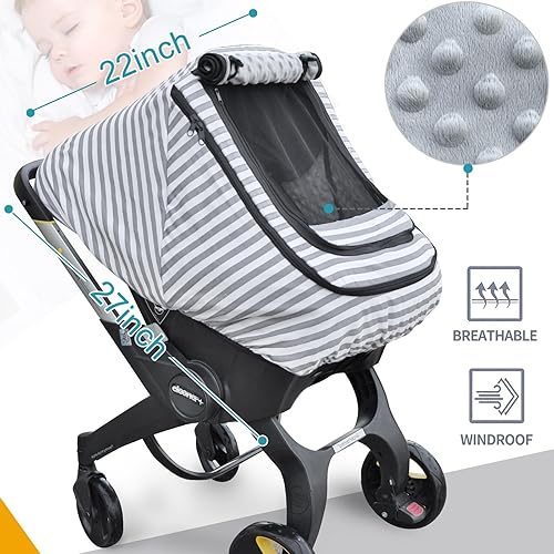 Winter Baby Stroller Bunting Bags and Carseat Canopies Cover to Protect Baby from Cold Wind, Super Warm Plush Fleece Baby Carrier Cover for Infant Boys Girls, Keeps Babies Warm and Cozy.Black - Jamouz