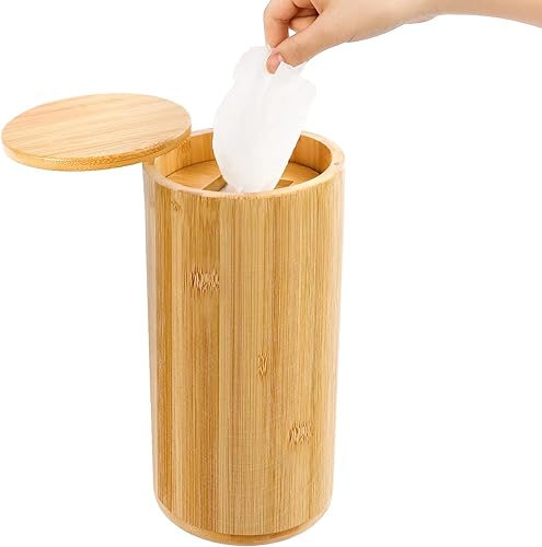 Bamboo Wipes Dispenser Container, Disinfecting Wipes Container Holder Fit for Disinfecting Wipes, Flushable Wipes Dispenser for Bathroom Kitchen Home - Jamouz