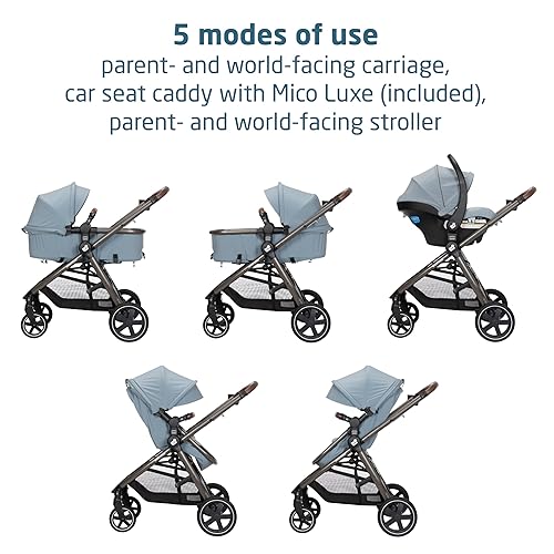 Maxi-Cosi Zelia™ Luxe 5-in-1 Modular - Baby Travel System Car Seat and Stroller, Infant Car Seat and Stroller Combo, Baby Car Seat and Stroller Combo in New Hope Tan - Jamouz