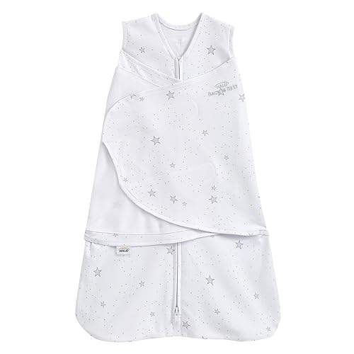 HALO 100% Cotton Sleepsack Swaddle, 3-Way Adjustable Wearable Blanket, TOG 1.5, Baby Blue, Newborn, 0-3 Months - Jamouz