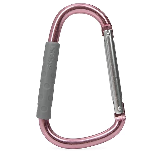 Nuby Large Handy Hook Carabiner Stroller Clip with Textured Soft Grip: Rose Gold - Jamouz