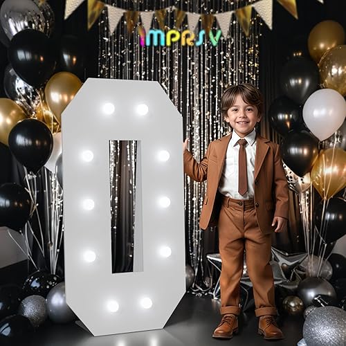 imprsv Marquee Numbers 16th-Birthday Decorations: Large 4ft Light up Number Balloon for Party Big Sweet 16 Birthday Decoration Sixteen Year Old Girl Boy Anniversary Foam Board Wall Number 16 - Jamouz