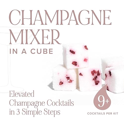 TEASPRESSA LUXE Mixology Cubes Instant Champagne Cocktail Kit | 100% Natural Drink Mix for Cocktails, Mocktails, and Non Alcoholic Drinks | Birthday Gifts for Women | As Seen on Shark Tank | 18 Count - Jamouz