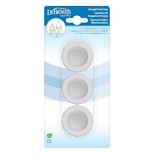 Dr. Brown's Travel and Storage Baby Bottle Caps for Natural Flow and Options+ Baby Bottles - 3-Pack - Narrow - Jamouz