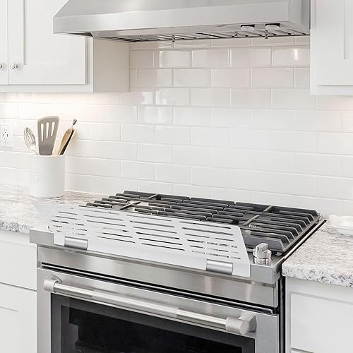 Adjustable Child Safety Stove Guard - Heavy-Duty Heat- Resistant Child Proof Stove Guard That Protects from Burns and Scalds 17”-34” - Jamouz