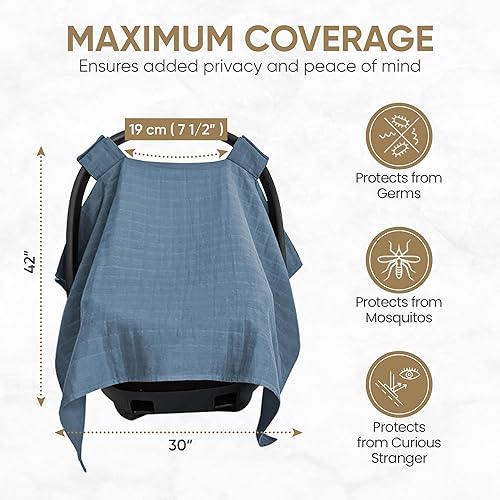 MOZAH Baby Multi-Use Cover: 9-in-1 Car Seat Covers Canopy Cover, Breathable Breastfeeding Cover, Stroller Cover & More, Boys & Girls Shower Gifts (Warm Taupe) - Jamouz