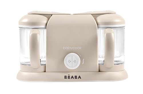 BEABA Babycook Duo 4 in 1 Baby Food Maker, Puree Steamer and Blender for Purees, Grinder with Auto Steam Cooking, Lrg 9.1 Cup Capacity, Makes 54 Servings in 20 Mins, Charcoal - Jamouz