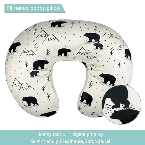 OWLOWLA Minky Nursing Cover, Breastfeeding Pillow Slipcover Fits Nursing Pillow for Baby Boy Girl(Baby Blue) - Jamouz