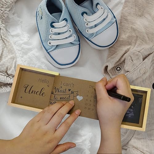 Pregnancy Announcement for Grandparents, Grandparents Baby Announcement Ideas Sonogram Picture Frame Wooden Keepsake Box, First Time Grandparents Gift - Jamouz