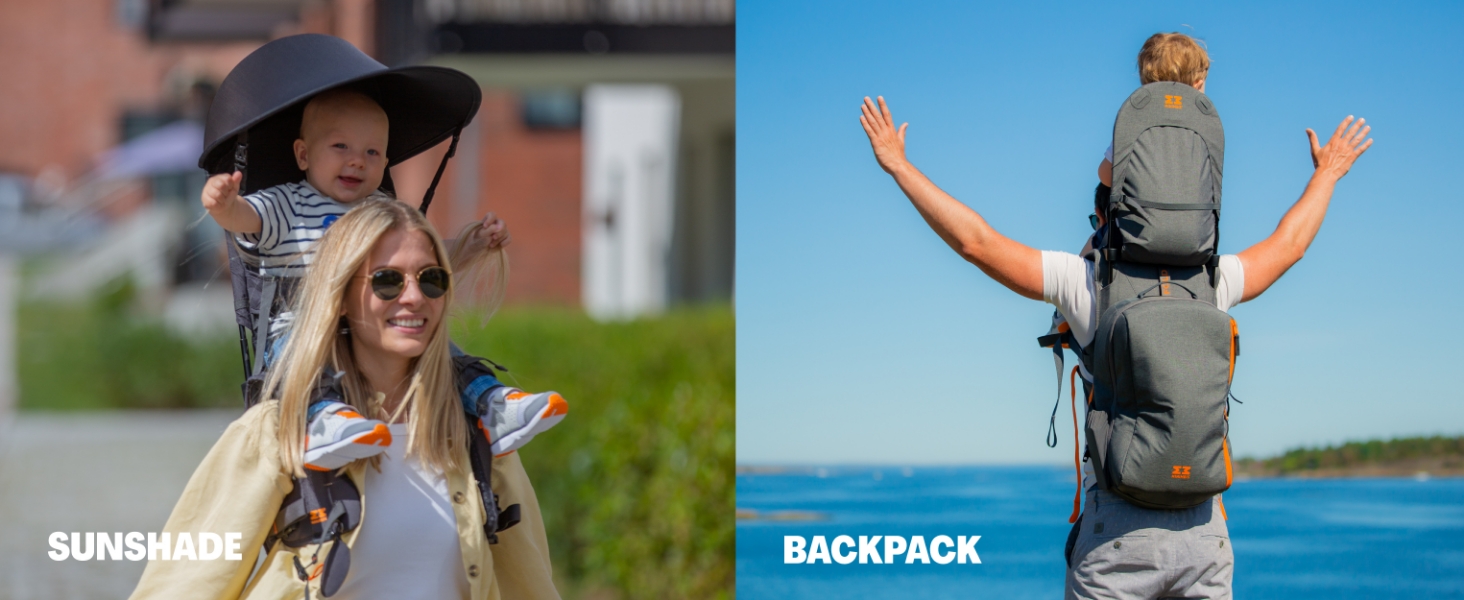 Match the Minimeis shoulder carrier with the Minimeis backpack and sunshade