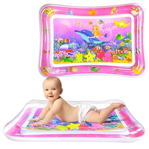 ZHUYNXIR Tummy time Water Play mat, Baby Water Play Mat for Kids and Toddlers Baby Toys for 3 to 24 Months, Strengthen Your Baby's Muscles, Pink 27.5x20 in. - Jamouz