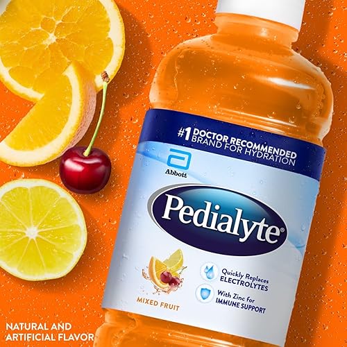 Pedialyte Electrolyte Solution, Unflavored, Hydration Drink, 33.8 Fl Oz. (Pack of 4) - Jamouz