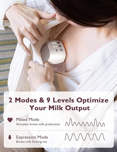 Momcozy S9 Pro Upgraded Wearable Breast Pump, Hands-Free Design with Extended Battery Life & LED Display, Double Electric Portable Pump with 2 Modes & 9 Levels, 24mm, 2-Pack, Gray - Jamouz