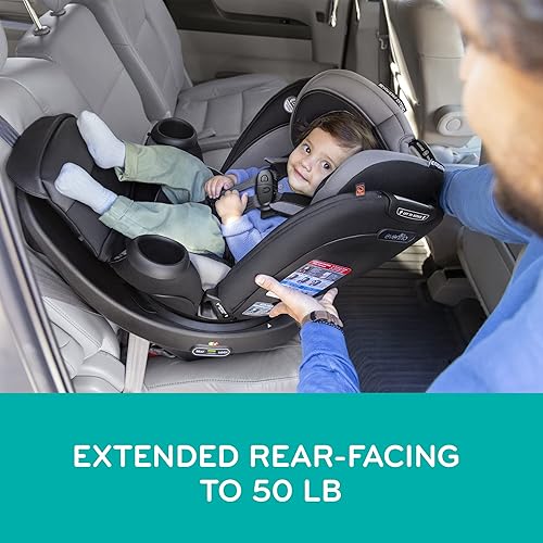 Evenflo Convertible Car Seat w/ 360 Degree Rotation & 3 Modes, Revolve360, Revere Gray - Jamouz