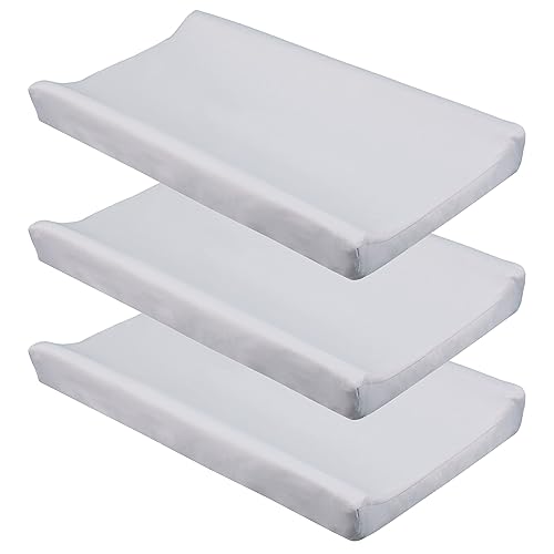 CaSaJa Navy Diaper Changing Pad Cover with Strap Holes Set of 3, Snug Fit 4-Sided Contoured Changing Table Pad 16x31 16x32, Fitted Change Pad Sheet for Baby Boy, 100% Silky Soft Microfiber - Jamouz