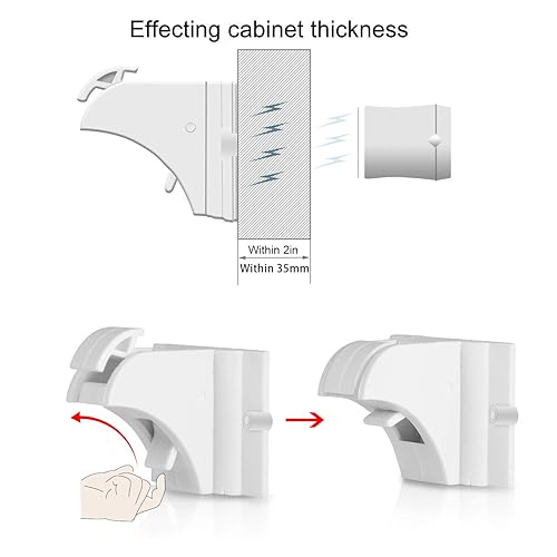Child Safety Magnetic Cabinet Locks - vmaisi 4 Pack Adhesive Baby Proofing Cabinets & Drawers Latches - Jamouz