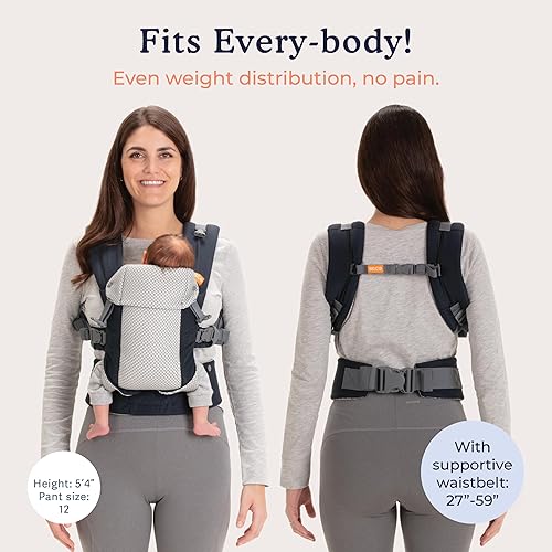 Beco Baby Carrier Gemini Newborn to Toddler-Front, Back and Hip Seat Carrier,Baby Carrier Backpack & Baby Front Carrier with Adjustable Seat,Ergonomic Baby Holder 7-35lbs (Grey) - Jamouz