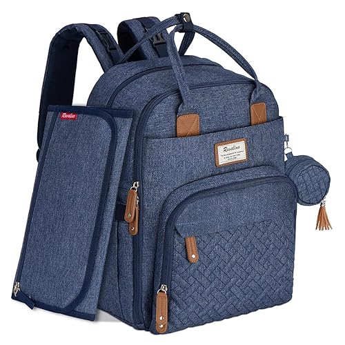 RUVALINO Diaper Bag Backpack, Multifunction Travel Pack Maternity Baby Changing Bags, Large Capacity, Waterproof, Black - Jamouz