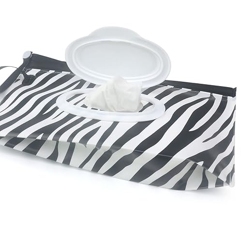 Baby Wipe Dispenser,Portable Refillable Wipe Holder Wipe Dispenser Bag Reusable Travel Wet Wipe Pouch (blue purple) - Jamouz