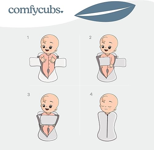 Comfy Cubs Swaddle Blanket Baby Girl Boy Easy Zipper Wrap 2 Pack Newborn Infant Sleep Sack (Small 0-3 Months, Blush, Mauve) - Jamouz