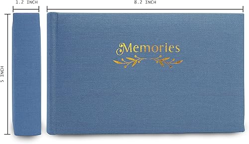 Holoary Small 4x6 Photo Album, Linen Hard Cover, Holds 50 Photos, Black Page Traditional Book Bound, Mini Brag Book Baby Album, Ideal For Wedding, Family Pictures, Gifts, Anniversary (Sky blue) - Jamouz