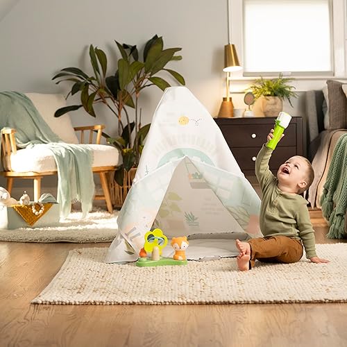 Ingenuity Tummy-to-Toes 6-in-1 Milestone Center, Play Gym, Foldable Mat, Music and Nature Sounds, Lights, Activity Jumper, Table, Playhouse, for Ages 0-48 Months - Jamouz