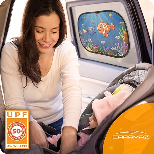 Car Window Shade for Baby with Certified UV-Protection 2 Pack - 20'x12' - Jamouz