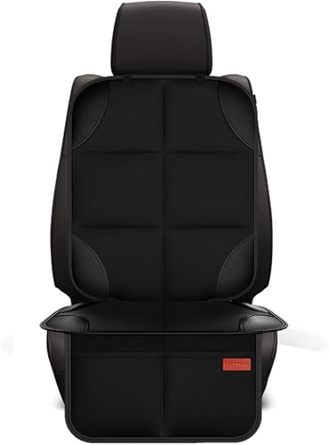 Luckybay Car Seat Protector, 1 Pack Kids Seats Protector XL Size with Thickest Padding and Non-Slip Backing, 2 Mesh Pockets, Durable, Waterproof 600D Fabric, PVC Leather for Baby, Kids, Pet (1 Pack..) - Jamouz