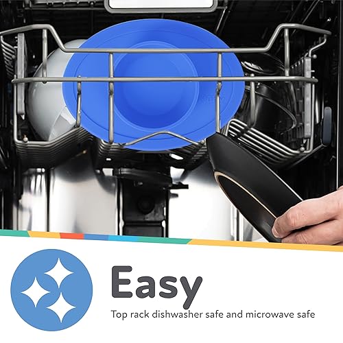 Nuby Sure Grip Silicone Feeding Bowl - Toddler Suction Plate - 6+ Months - Aqua - Jamouz