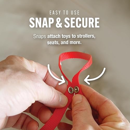 Baby Buddy Secure-a-Toy, Adjustable Pacifier and Teether Strap for Stroller, Highchair, and Car Seat, Pink Lilac, 2 pack - Jamouz