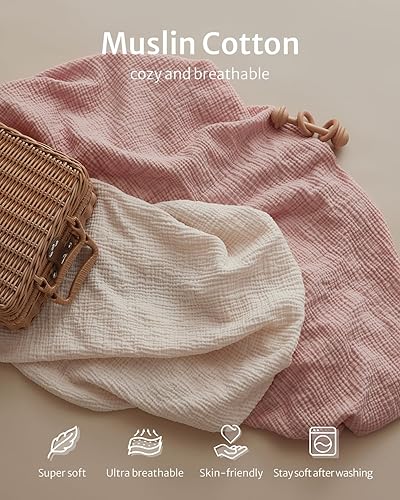 Blissful Diary Muslin Changing Pad Cover for Girls Boys, Ultra Soft Breathable Cotton, Baby Diaper Change Table Pad Covers, 2Pack (Roman Green&Leaf) - Jamouz