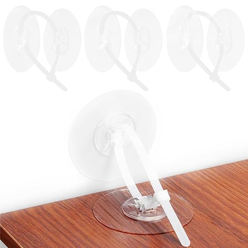 Furniture Anchors 24Pack(12pairs) No Drill Furniture Straps for Baby Proofing Self-Adhesive Securing 180lbs Prevent Falling Anti Tip Earthquake Straps for Toddlers Kids Children Pets Safety - Jamouz