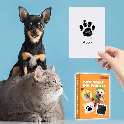 Nabance Baby Hand and Footprint Kit, Paw Print Kit for Dog Cats, 6 Inkless Print Pads, 12 Imprint Cards, Nose Print Stamp Pad for Dogs, Clean Touch Baby Footprint Kit, Pet Paw Ink Pad Family Keepsake - Jamouz