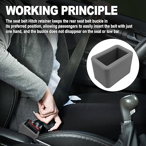 stymart 2PCS Safety Belt Buckle Holder, Silicone Safety Belt Buckle Booster, Keep the Safety Belt Buckle Upright and Stable, Silicone Safety Belt Buckle Booster Suitable for Kids (Black) - Jamouz