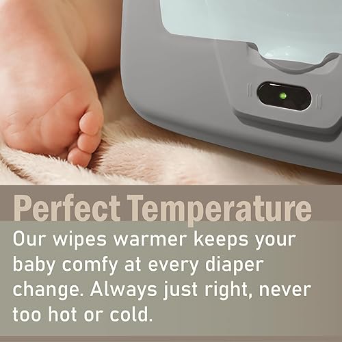 Baby Wet Wipe Warmer and Wet Wipe Dispenser, Holder and Case - with Easy Press On/Off Switch, Great Baby Gift (Blue/Grey) - Only At - Jamouz