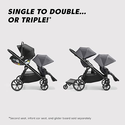 Baby Jogger City Select 2 Single-to-Double Modular Travel System, Includes City GO 2 Infant Car Seat, Radiant Slate - Jamouz