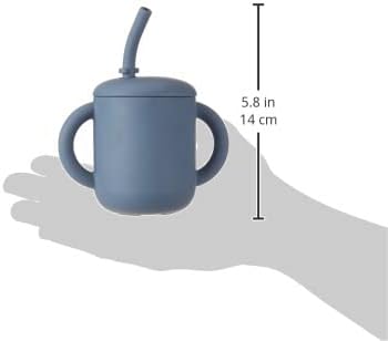 mushie 100% Silicone Training Cup & Straw for Toddlers | 6 Months+ (Soft Lilac) - Jamouz