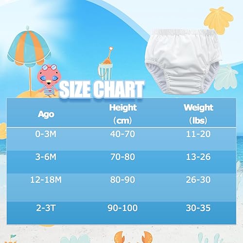 Baby Newborn Reusable Swim Diapers Washable Toddler Swim Diaper Unisex Infant Swimming Diapers Hot Pink, 6-18 Months - Jamouz