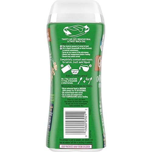 Gerber Baby Cereal Organic 1st Foods, Grain & Grow, Oatmeal, 8 Ounces (Pack of 6) - Jamouz