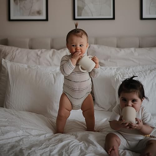 mushie 100% Silicone Training Cup & Straw for Toddlers | 6 Months+ (Soft Lilac) - Jamouz