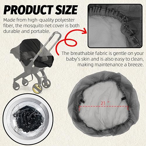 Baby Stroller Insect Net Compatible with Doona Car Seat & Stroller Mosquito Net for Baby Car Seats Strolle Insect Net for Doona Infant Car Seats Mosquito Net for Stroller Mosquito Net Cover - Jamouz