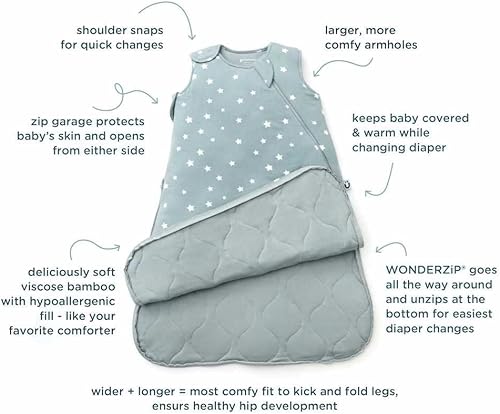GUNAMUNA Unisex Baby Sleep Bag, Sleep Sack Sleeping Bag for Infants Toddlers, Easy Changing Diaper Zipper, Nap Time, 1.0 TOG - Jamouz