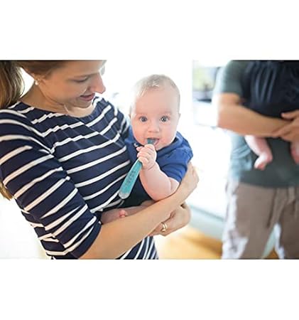 BEABA Baby's First Foods Spoon Set, Original Silicone Baby Spoons, Baby Essentials, Baby Spoons, Pack of 4 Baby Gift Set, BPA Lead & Phthalate Free, Rain - Jamouz