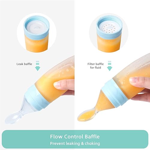 Termichy Baby Food Dispensing Spoon: Squeeze Feeder Dispenser for Baby - Self Feeding Bottle Spoon - Jamouz