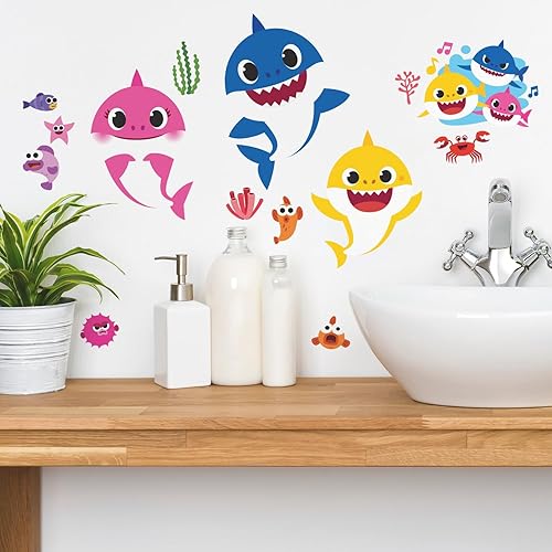 RoomMates RMK4303SCS Baby Shark Peel and Stick Wall Decals - Jamouz