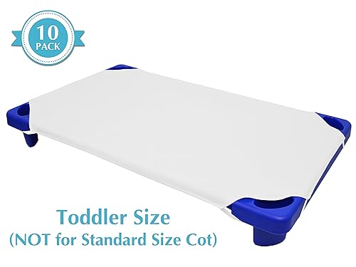 American Baby Company 10-Piece Cotton-Polyester Blend, Toddler Size Daycare/Pre-School Cot Sheet, White, 23' x 40', for Boys and Girls, 10 Count - Jamouz