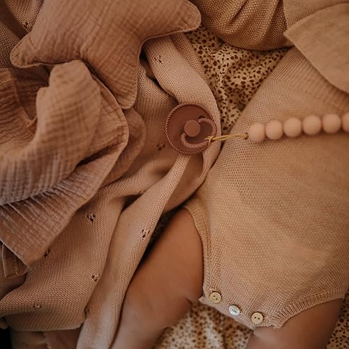 FRIGG Rope Natural Rubber Baby Pacifier | Made in Denmark | BPA-Free (Olive/Sage, 6-18 Months) - Jamouz