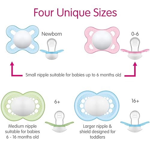 MAM Original Start Matte Newborn Baby Pacifier, Best Pacifier for Breastfed Babies, Boy, 0-3 Months (Pack of 4) - Jamouz