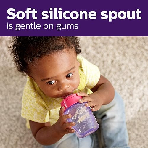 AVENT Philips Spout Sippy Cup with Soft Spout and Leak-Proof Design, Blue/Green, 10oz, 2pk, SCF801/21 - Jamouz